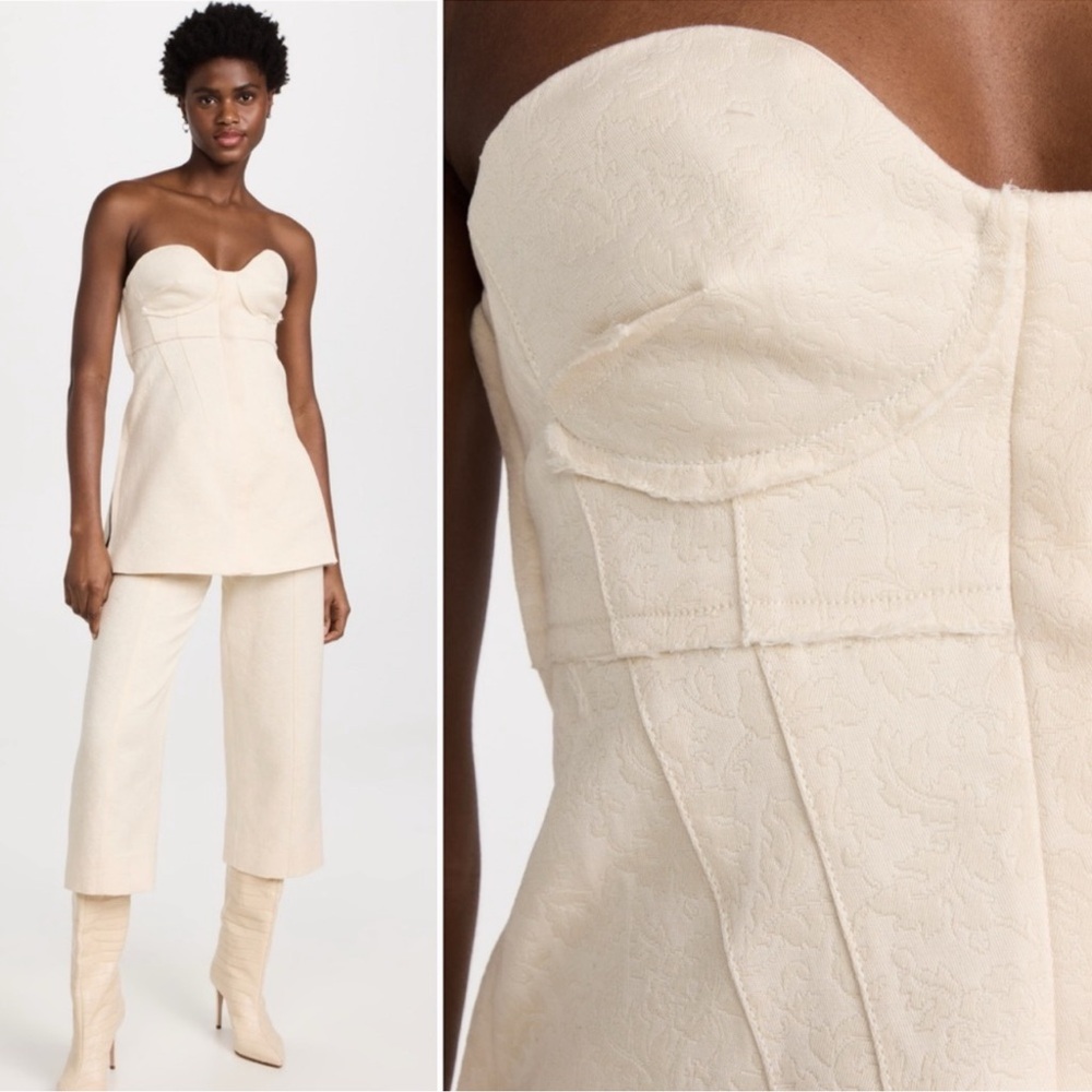 NWT Proenza Schouler Cotton Wool Jacquard Bustier Top Size US 4 $1490 MSRP - Picture 2 of 5